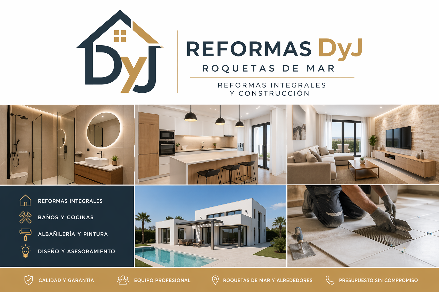 Imagen corporativa y composicion de Reformas DyJ